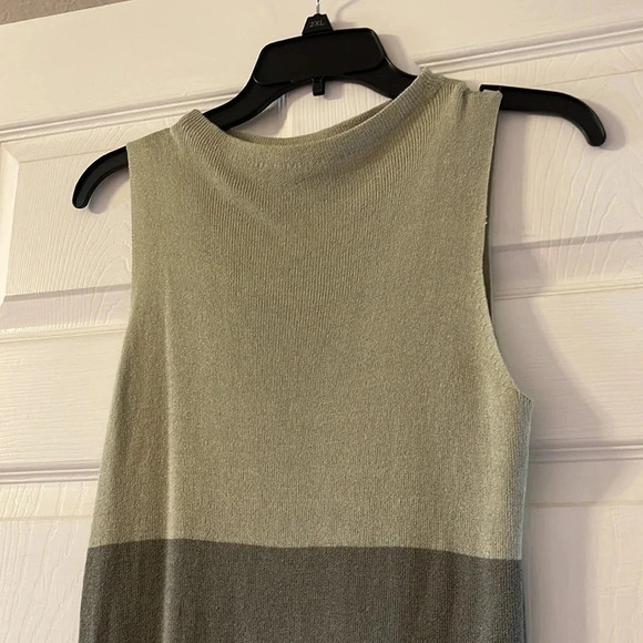 Merona green long sweater dress color block, army and sage green - Picture 4 of 9